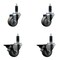 Service Caster 3'' Gray Poly Wheel Swivel 1-1/8'' Expanding Stem Caster Set 2 Brakes, 4PK SCC-EX20S314-PPUB-2-PLB-2-118 - alternate 1